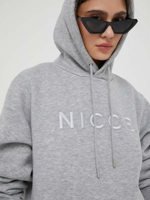 Сірий светр з капюшоном з аплікацією Nicce