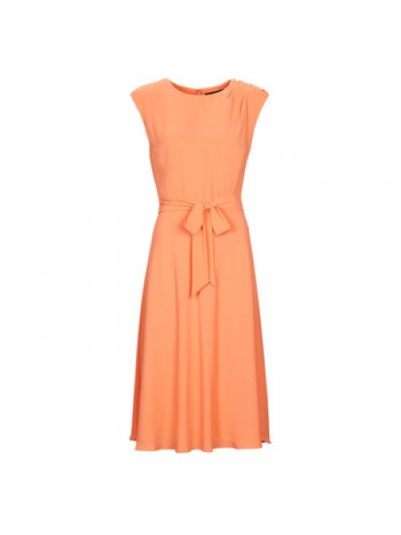 Sukienka midi Lauren Ralph Lauren pomarańczowa