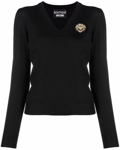 Jersey con bordado de tela jersey Boutique Moschino negro
