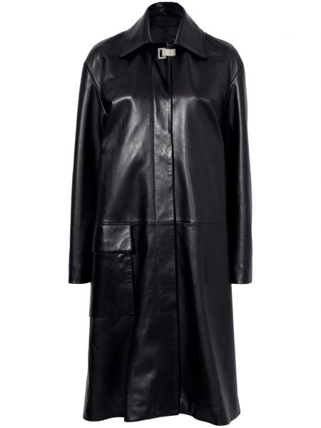 Δερμάτινο παλτό από λουστρίνι Proenza Schouler μαύρο