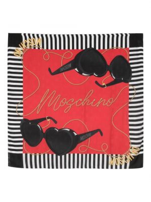 Fular de mătase cu imagine Moschino roșu
