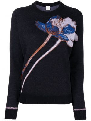 Пуловер на цветя с кръгло деколте Paul Smith синьо