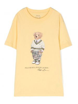 T-shirt for piger Ralph Lauren Kids gul