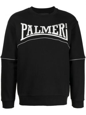 Medvilninis siuvinėtas džemperis Palmer juoda