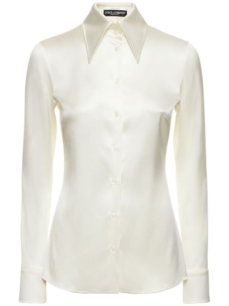 Camisa de raso Dolce & Gabbana blanco