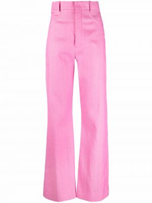 Ravne hlače Jacquemus roza