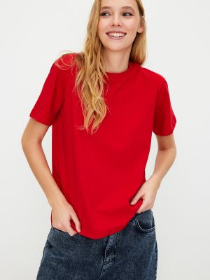 Adīti kokvilnas t-krekls Trendyol sarkans