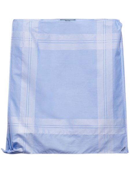 Kockovaná bavlnená minisukňa Prada modrá