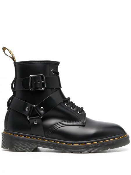 Blonder spenne snøring høye flate støvler Dr. Martens svart