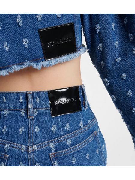 Distressed jeansrock Nina Ricci blau