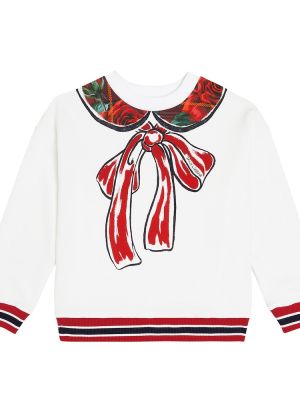 Jersey trykt bomull hettegenser for jenter Dolce&gabbana Kids rød