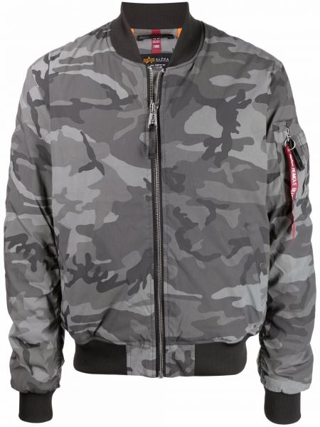 Kamuflere lang jakke Alpha Industries grå