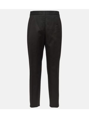 Pantalones rectos de algodón Jil Sander negro