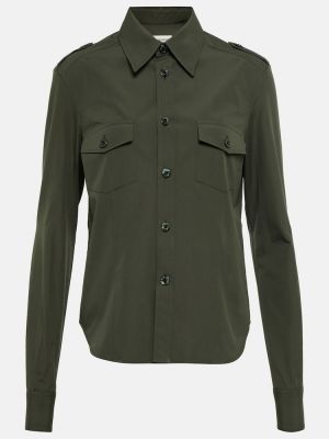 Βαμβακερό πουκάμισο Saint Laurent πράσινο