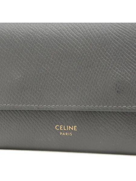 Retro leder geldbörse Celine Vintage grau