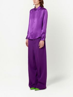 Chemise à boutons en soie Ami Paris violet