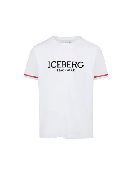 Jersey t-shirt aus baumwoll mit kurzen ärmeln Iceberg weiß