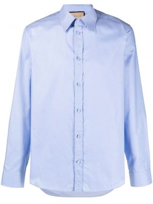 Βαμβακερό πουκάμισο Gucci μπλε