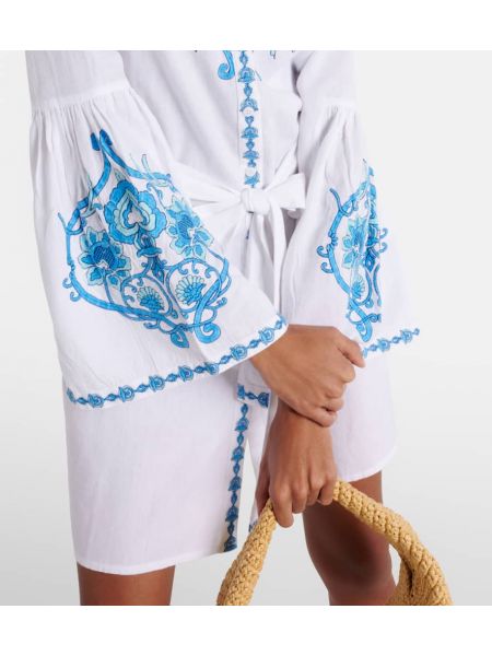 Vestito di lino di cotone Melissa Odabash bianco