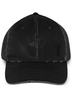 Памучна шапка с козирки Saint Laurent черно