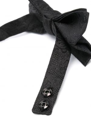 Jedwabny krawat z kokardką z nadrukiem Etro czarny