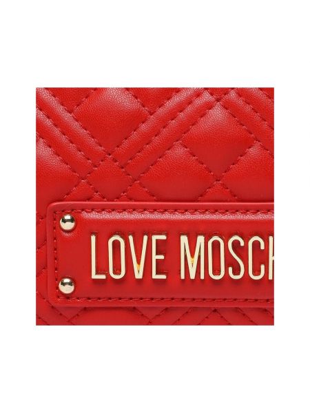 Bolsa de hombro de cuero de cuero sintético Love Moschino rojo