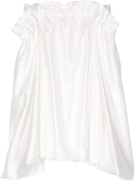 Σατέν μίντι φούστα Noir Kei Ninomiya λευκό
