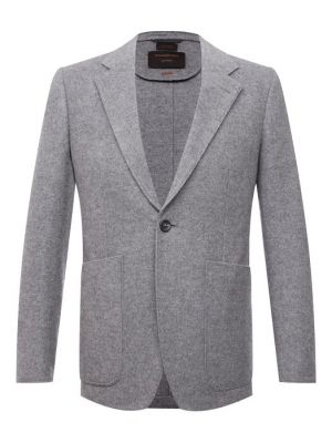 Кашемировый шерстяной пиджак Zegna Couture серый