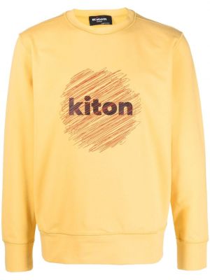 Sweat en coton à imprimé Kiton jaune
