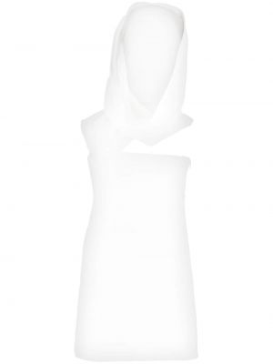Mini obleka s kapuco Ferragamo bela