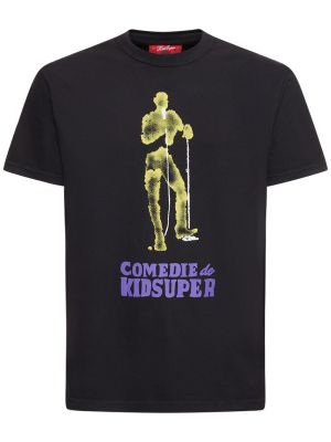 Kokvilnas t-krekls Kidsuper Studios melns