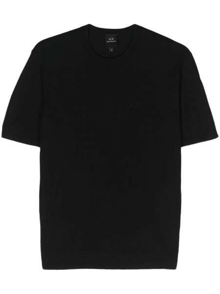 Μπλούζα με στρογγυλή λαιμόκοψη Armani Exchange μαύρο
