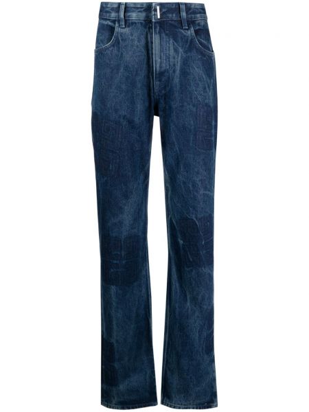 Proste jeansy z nadrukiem Givenchy niebieskie