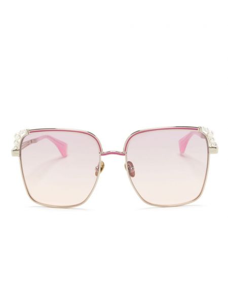 Oversized slnečné okuliare s perlami Vivienne Westwood ružová