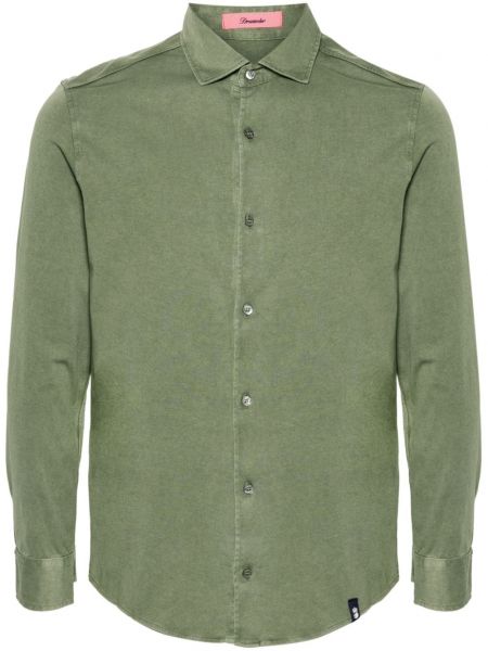 Класическа памучна дълга риза Drumohr зелено
