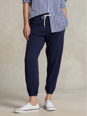 Памучни спортни панталони Polo Ralph Lauren синьо