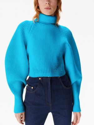 Pull en tricot à col montant Nina Ricci bleu