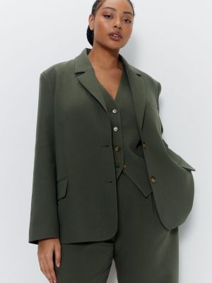 Приталенный пиджак Warehouse зеленый