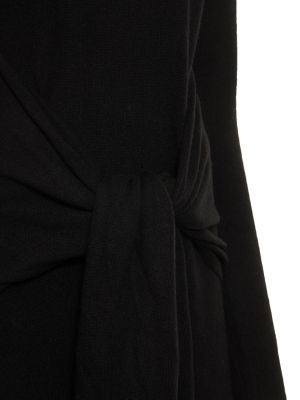 Vlněné midi šaty Jw Anderson černé