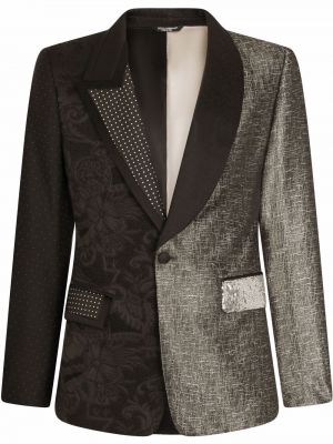 Asimetrični svilen blazer Dolce & Gabbana črna