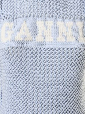 Bavlněná vesta Ganni modrá