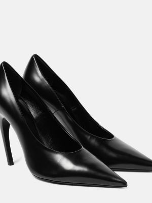 Кожени полуотворени обувки от лакирана кожа Nensi Dojaka черно