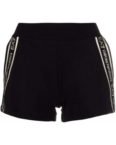 Pantalones cortos deportivos a rayas Ea7 Emporio Armani negro