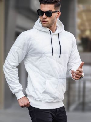 Prošivena hoodie s kapuljačom s džepovima Madmext bijela