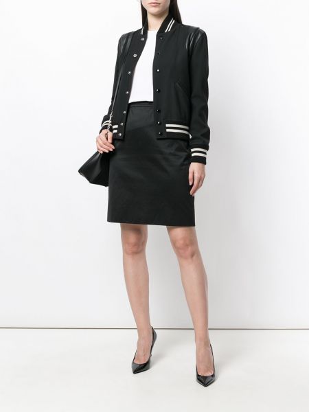 Falda de cintura alta Yves Saint Laurent Pre-owned negro