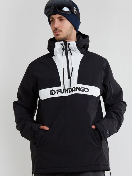 Камуфляжный горнолыжная куртка с капюшоном с принтом Fundango черный