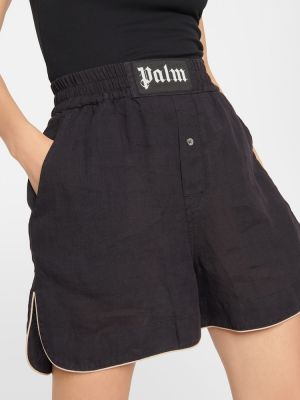 Pantalones cortos de lino Palm Angels negro