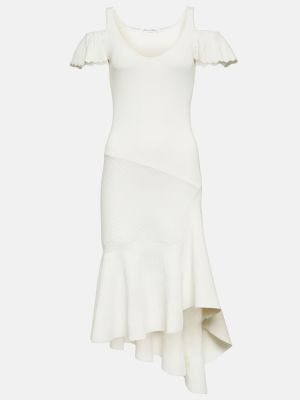 Μίντι φόρεμα με βολάν Jw Anderson λευκό