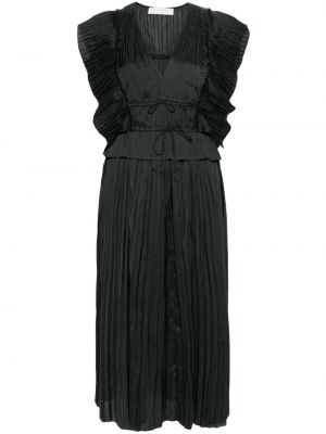 Sukienka midi plisowana Ulla Johnson czarna
