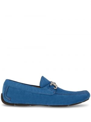 Loafers zamszowe Ferragamo niebieskie